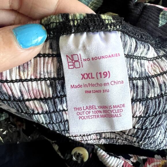 VTG Y2K Abstract Floral Empire Waist Blouse XXL (19) Wrap V-Neck Top - Picture 5 of 8